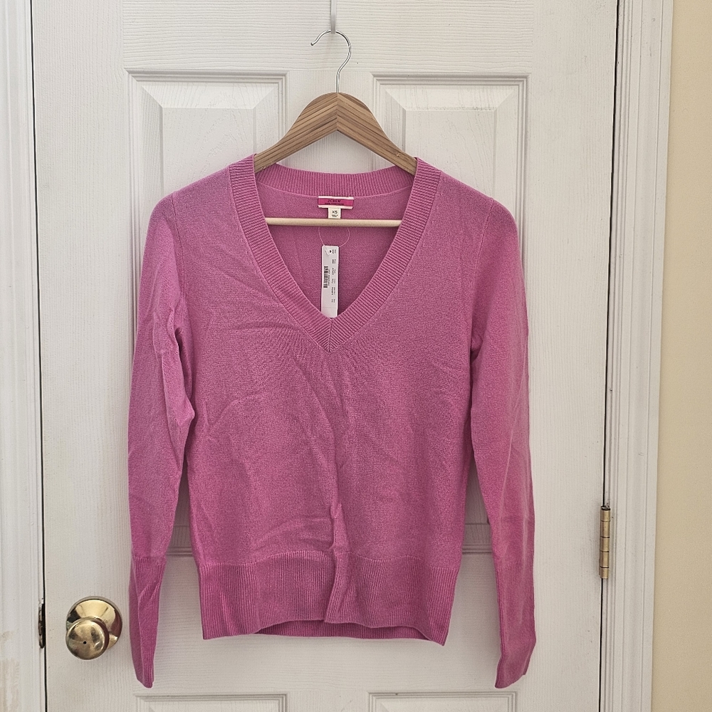 J. Crew Pink V-Neck Sweater